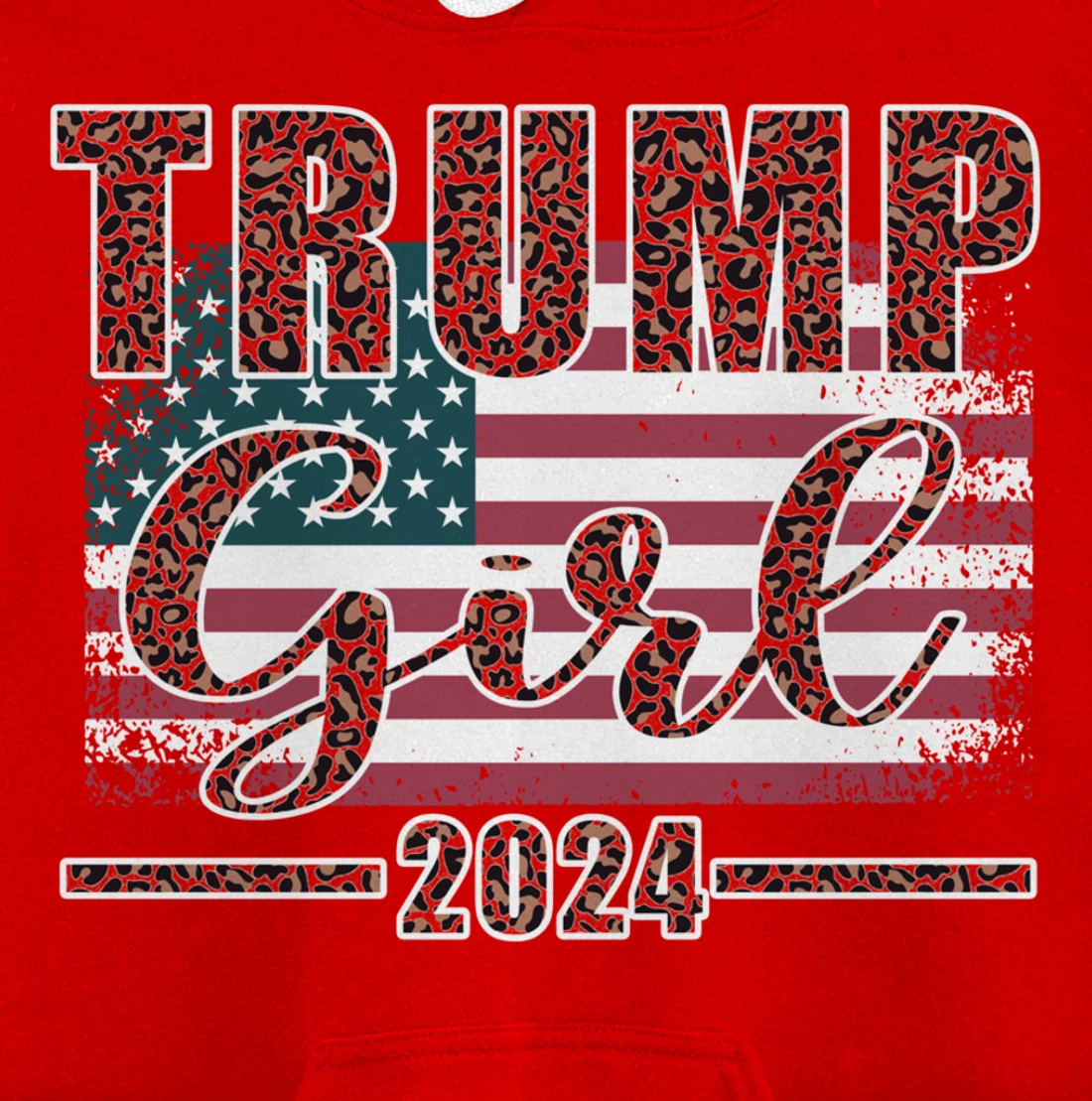 Trump Girl 2024 Pro Trump Supporter for Women Leopard Print Pullover Hoodie