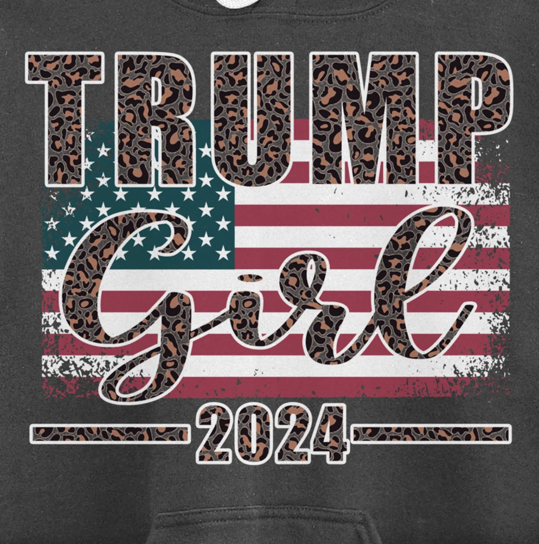 Trump Girl 2024 Pro Trump Supporter for Women Leopard Print Pullover Hoodie