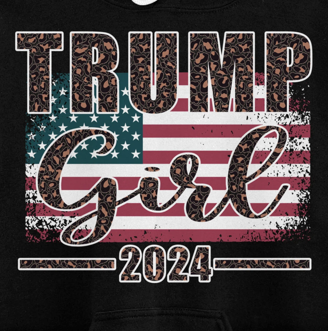 Trump Girl 2024 Pro Trump Supporter for Women Leopard Print Pullover Hoodie