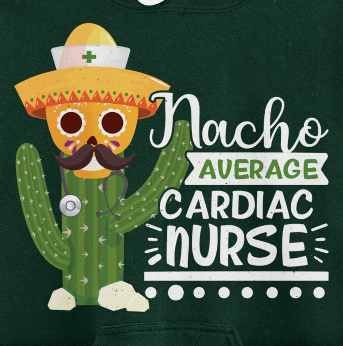 Funny Nursing Lover Nacho Graphic Women Men Cardiac Nurse Pullover Hoodie