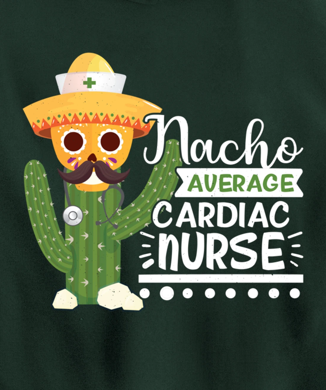 Funny Nursing Lover Nacho Graphic Women Men Cardiac Nurse Pullover Hoodie