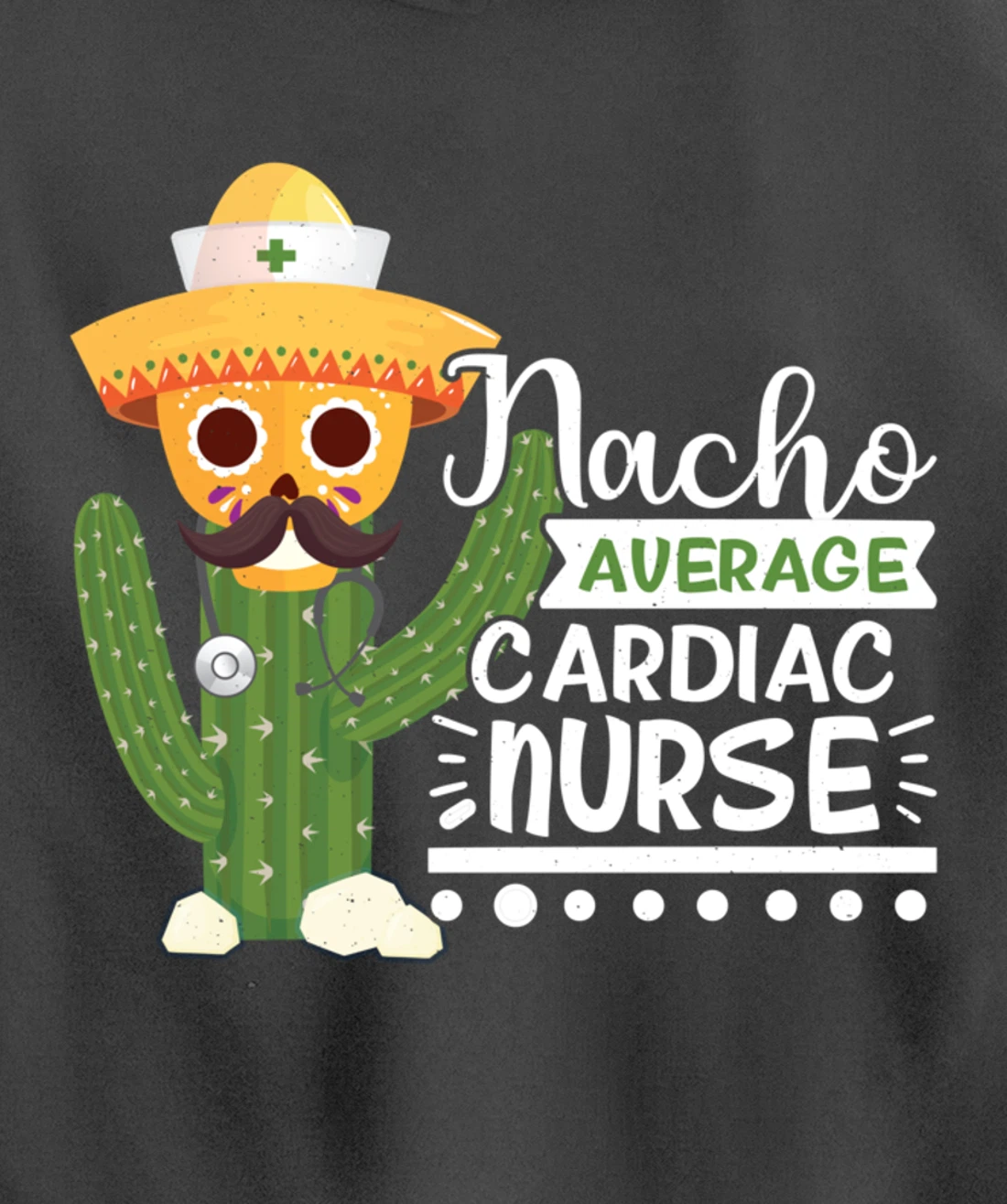 Funny Nursing Lover Nacho Graphic Women Men Cardiac Nurse Pullover Hoodie