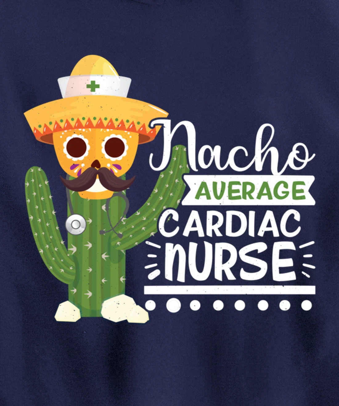 Funny Nursing Lover Nacho Graphic Women Men Cardiac Nurse Pullover Hoodie
