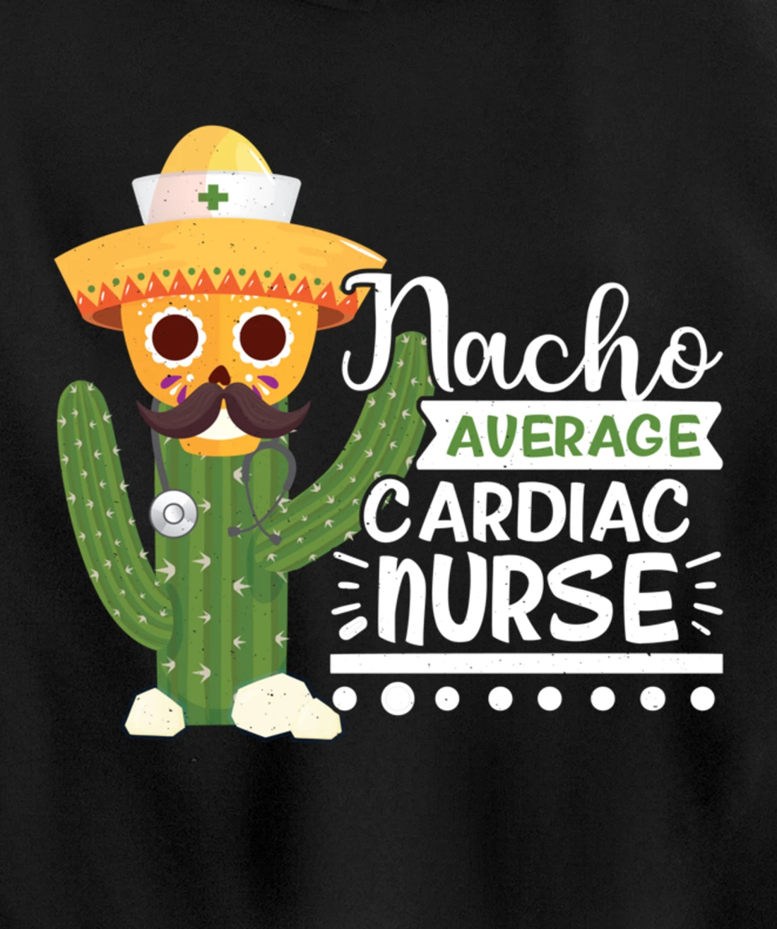 Funny Nursing Lover Nacho Graphic Women Men Cardiac Nurse Pullover Hoodie