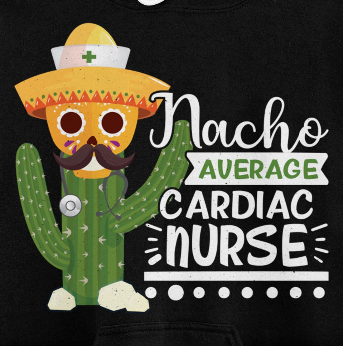 Funny Nursing Lover Nacho Graphic Women Men Cardiac Nurse Pullover Hoodie