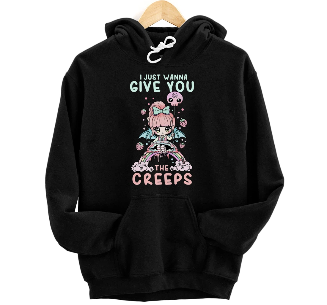 I Just Wanna Give You The Creeps I Soft Grunge Witch Girl Pullover Hoodie