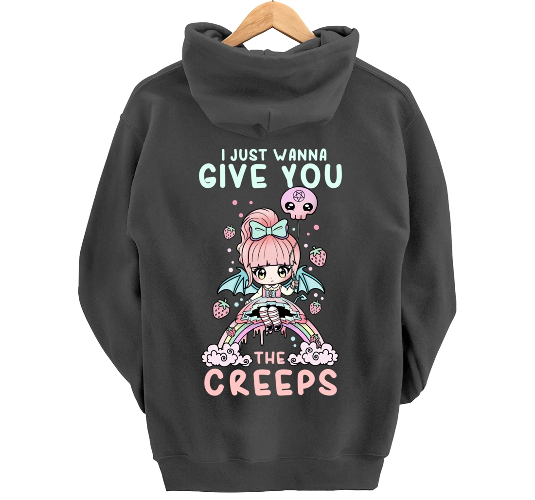 I Just Wanna Give You The Creeps I Soft Grunge Witch Girl Pullover Hoodie