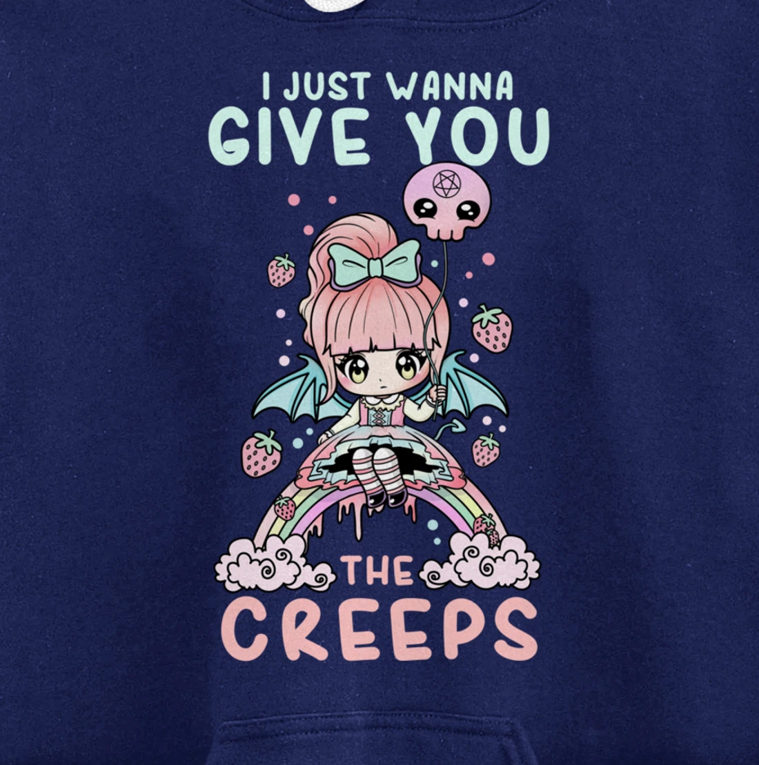 I Just Wanna Give You The Creeps I Soft Grunge Witch Girl Pullover Hoodie