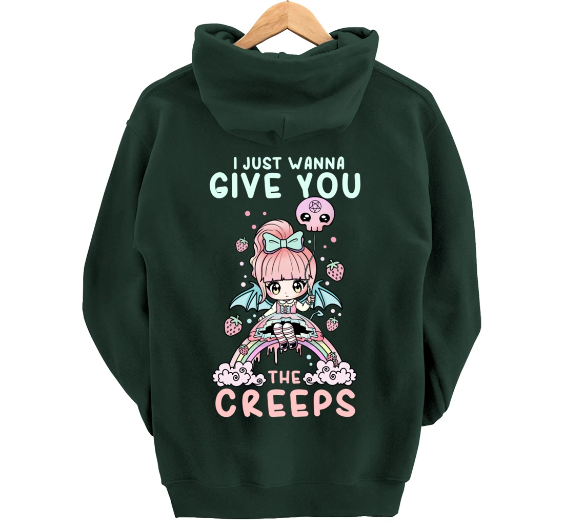 I Just Wanna Give You The Creeps I Soft Grunge Witch Girl Pullover Hoodie