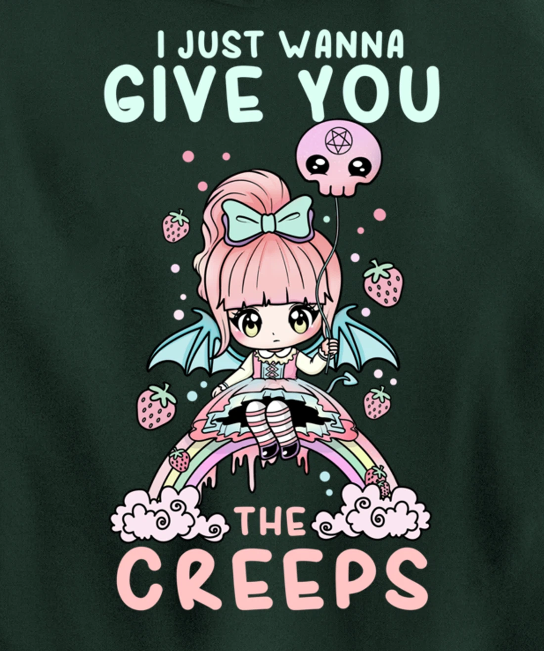 I Just Wanna Give You The Creeps I Soft Grunge Witch Girl Pullover Hoodie