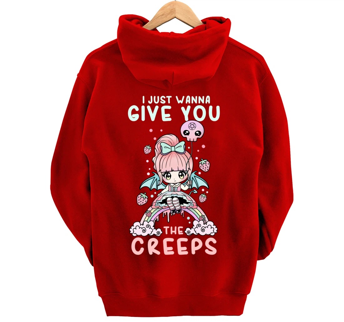 I Just Wanna Give You The Creeps I Soft Grunge Witch Girl Pullover Hoodie