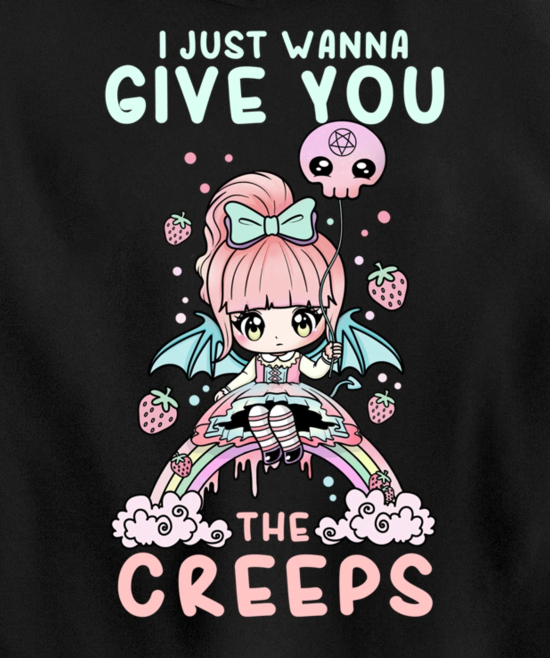 I Just Wanna Give You The Creeps I Soft Grunge Witch Girl Pullover Hoodie
