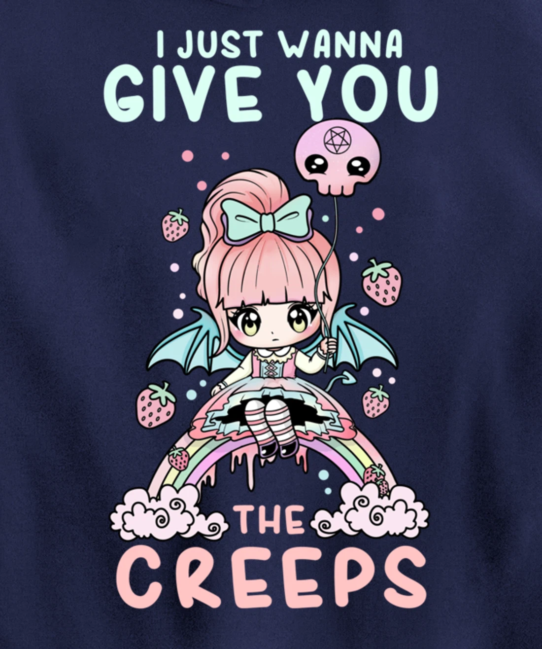 I Just Wanna Give You The Creeps I Soft Grunge Witch Girl Pullover Hoodie