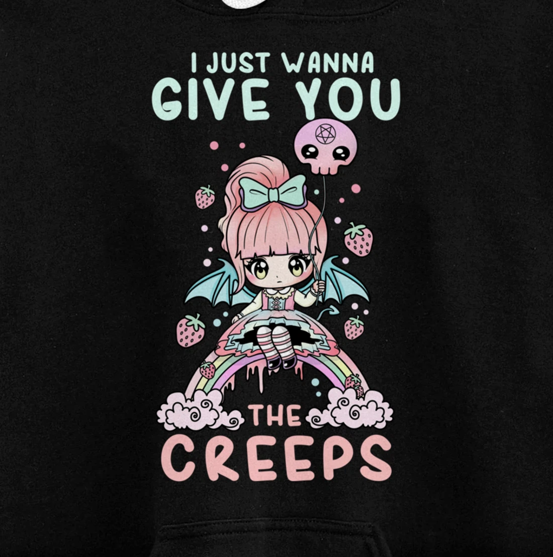 I Just Wanna Give You The Creeps I Soft Grunge Witch Girl Pullover Hoodie