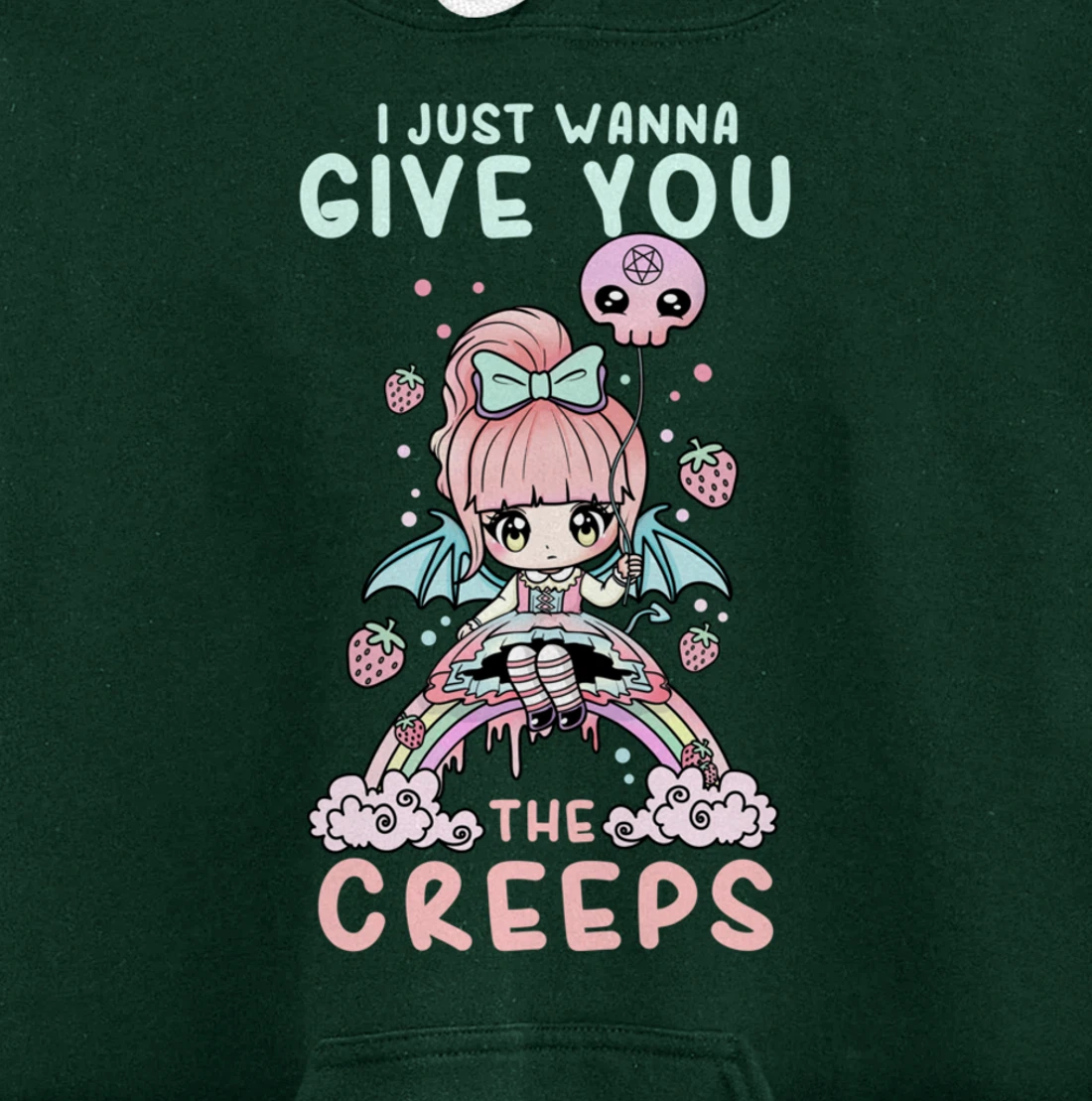 I Just Wanna Give You The Creeps I Soft Grunge Witch Girl Pullover Hoodie