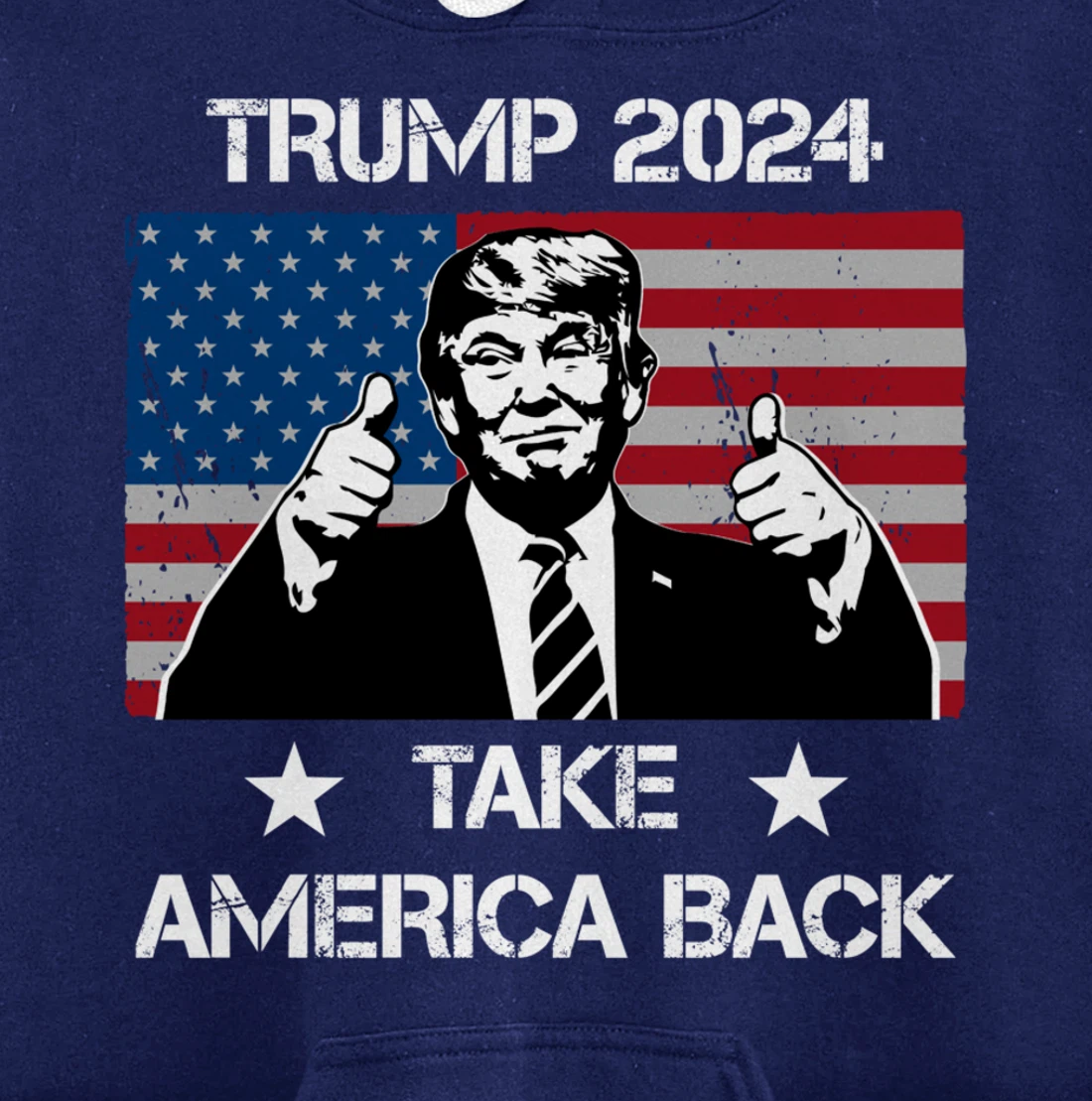 Trump 2024 Flag Take America Back Men Women - Trump 2024 Pullover Hoodie