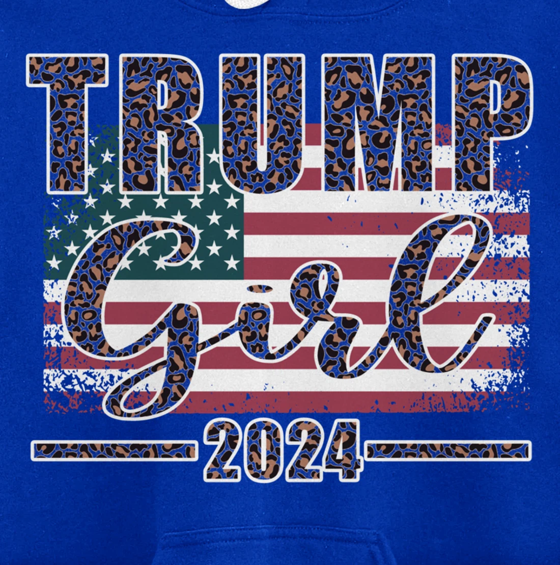 Trump Girl 2024 Pro Trump Supporter for Women Leopard Print Pullover Hoodie