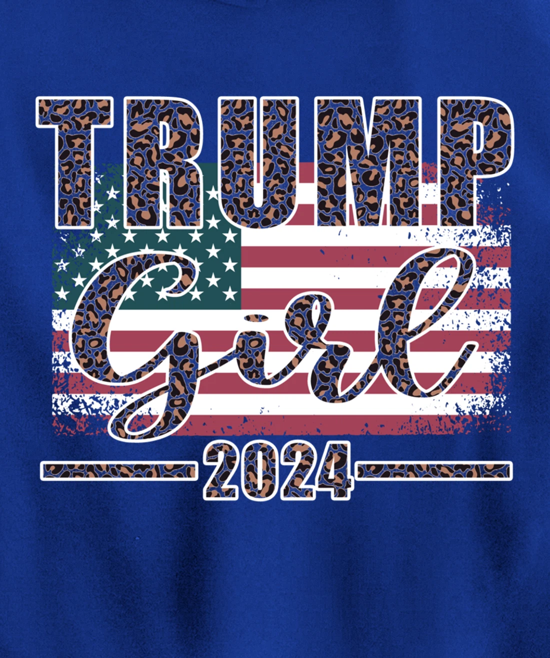 Trump Girl 2024 Pro Trump Supporter for Women Leopard Print Pullover Hoodie