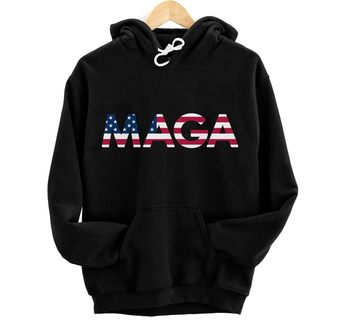 Original Trump MAGA American Flag MAGA America First MAGA Pullover Hoodie