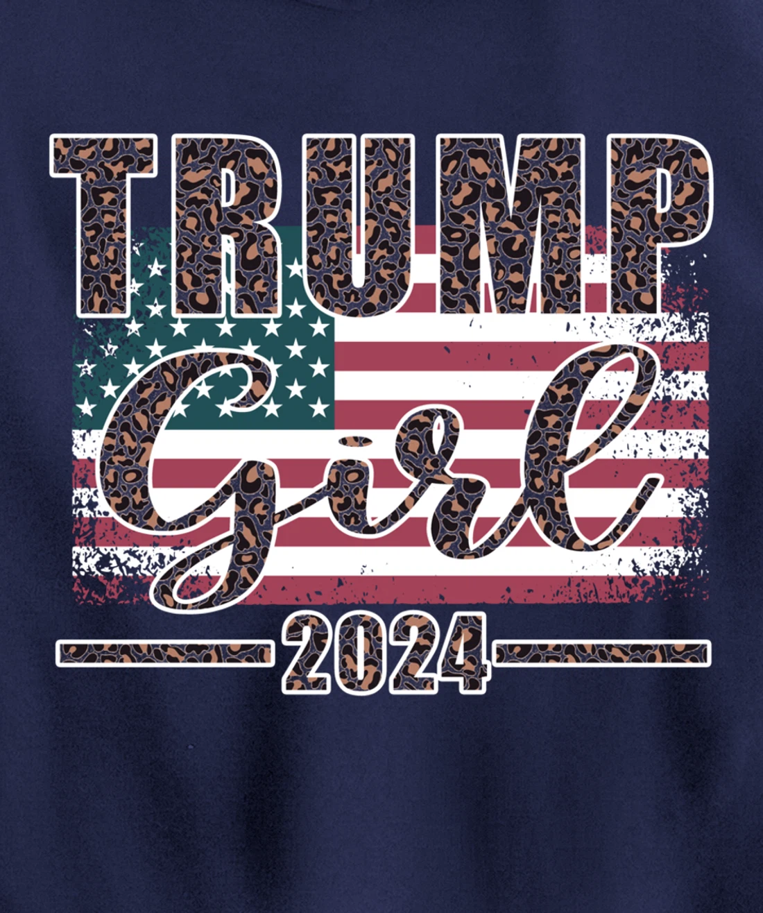 Trump Girl 2024 Pro Trump Supporter for Women Leopard Print Pullover Hoodie
