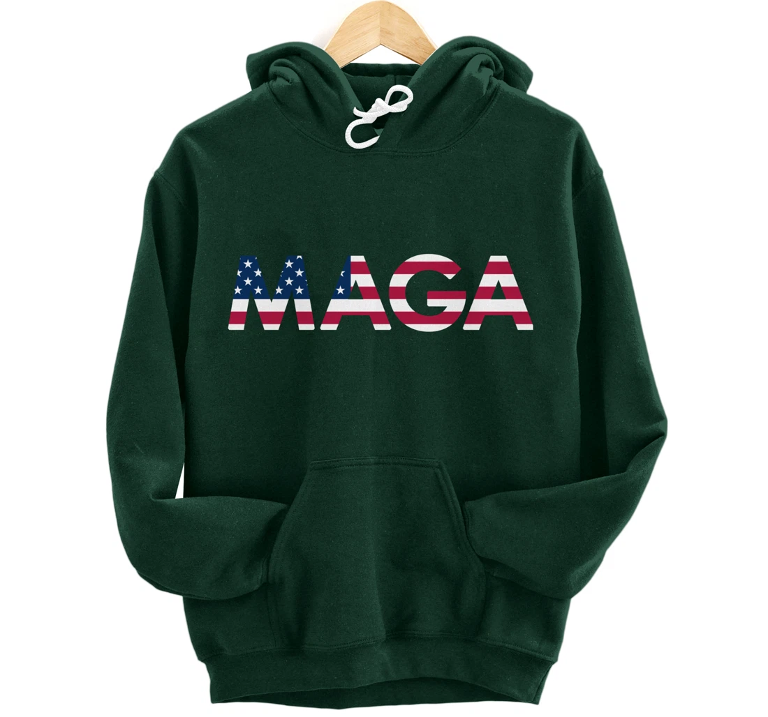 Original Trump MAGA American Flag MAGA America First MAGA Pullover Hoodie