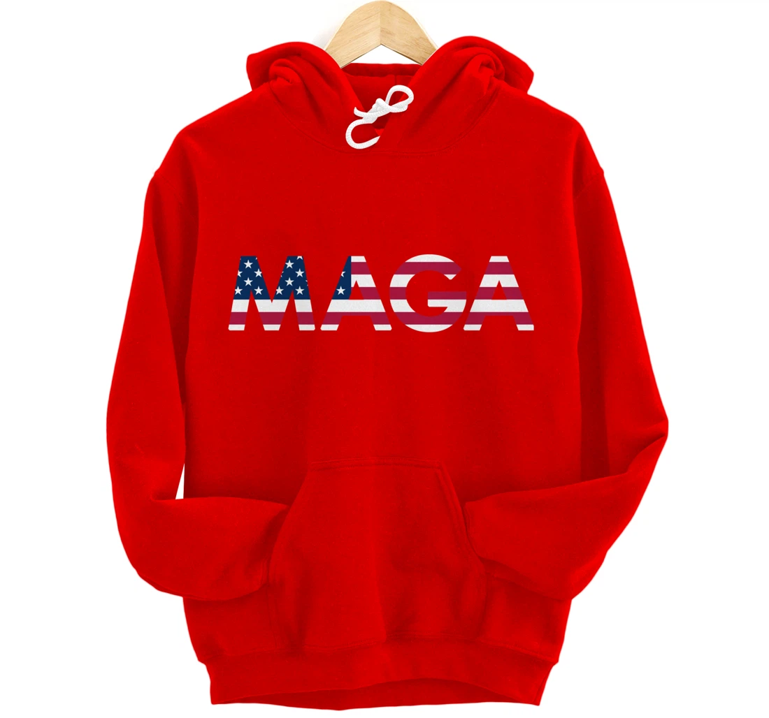 Original Trump MAGA American Flag MAGA America First MAGA Pullover Hoodie