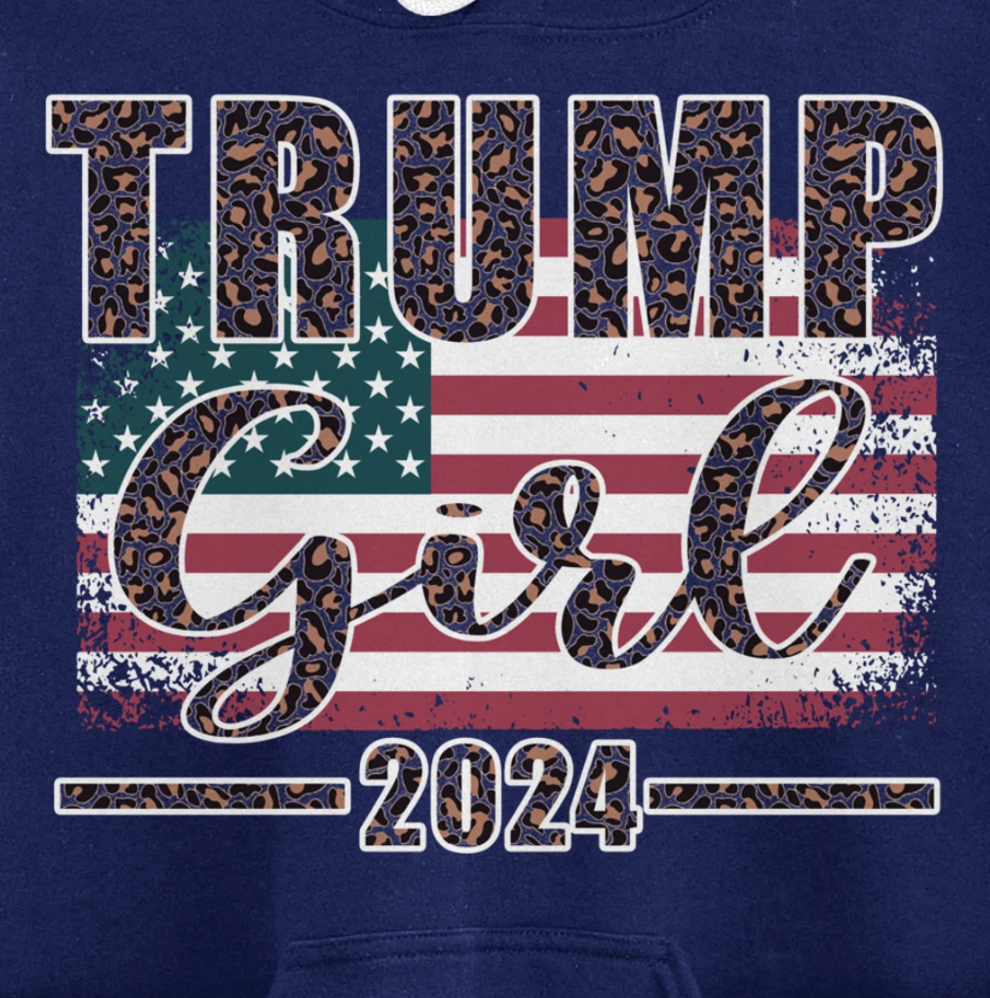 Trump Girl 2024 Pro Trump Supporter for Women Leopard Print Pullover Hoodie