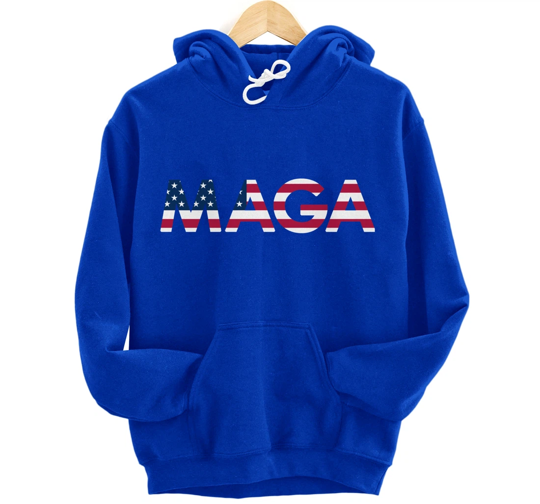 Original Trump MAGA American Flag MAGA America First MAGA Pullover Hoodie