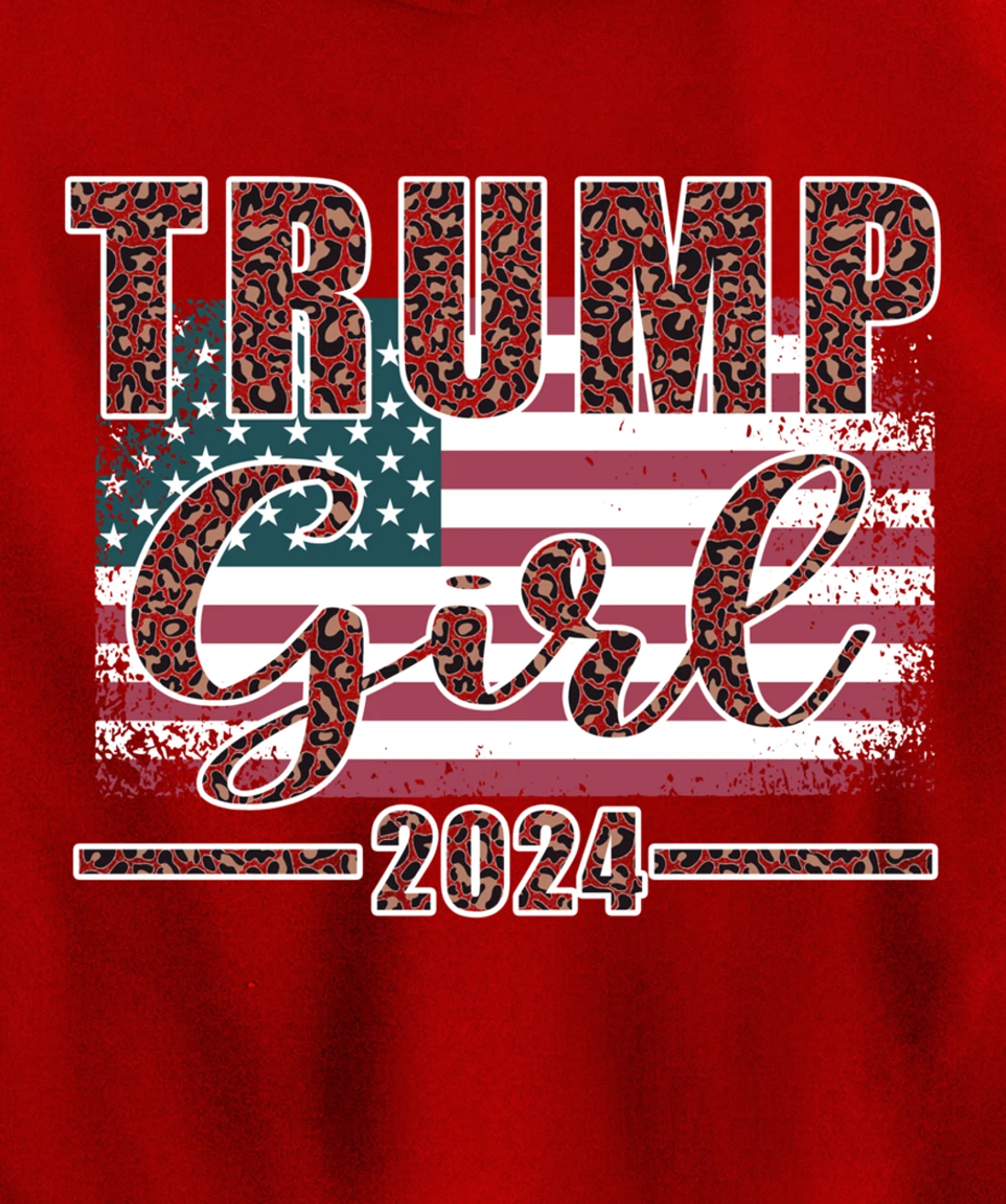 Trump Girl 2024 Pro Trump Supporter for Women Leopard Print Pullover Hoodie