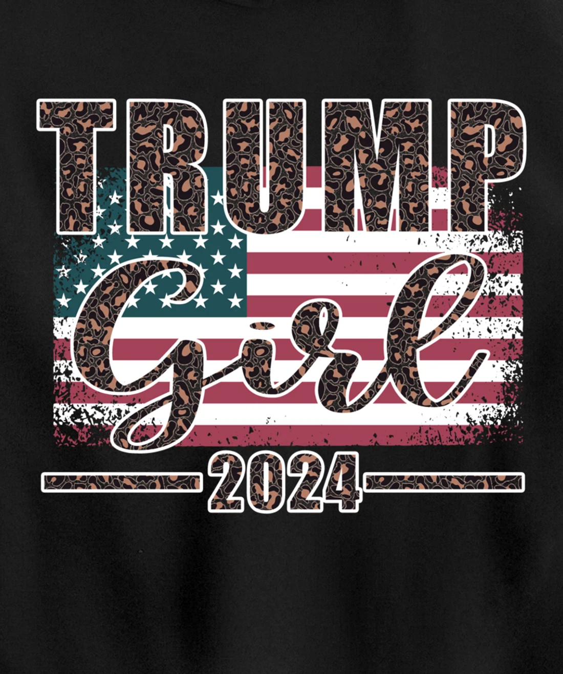 Trump Girl 2024 Pro Trump Supporter for Women Leopard Print Pullover Hoodie