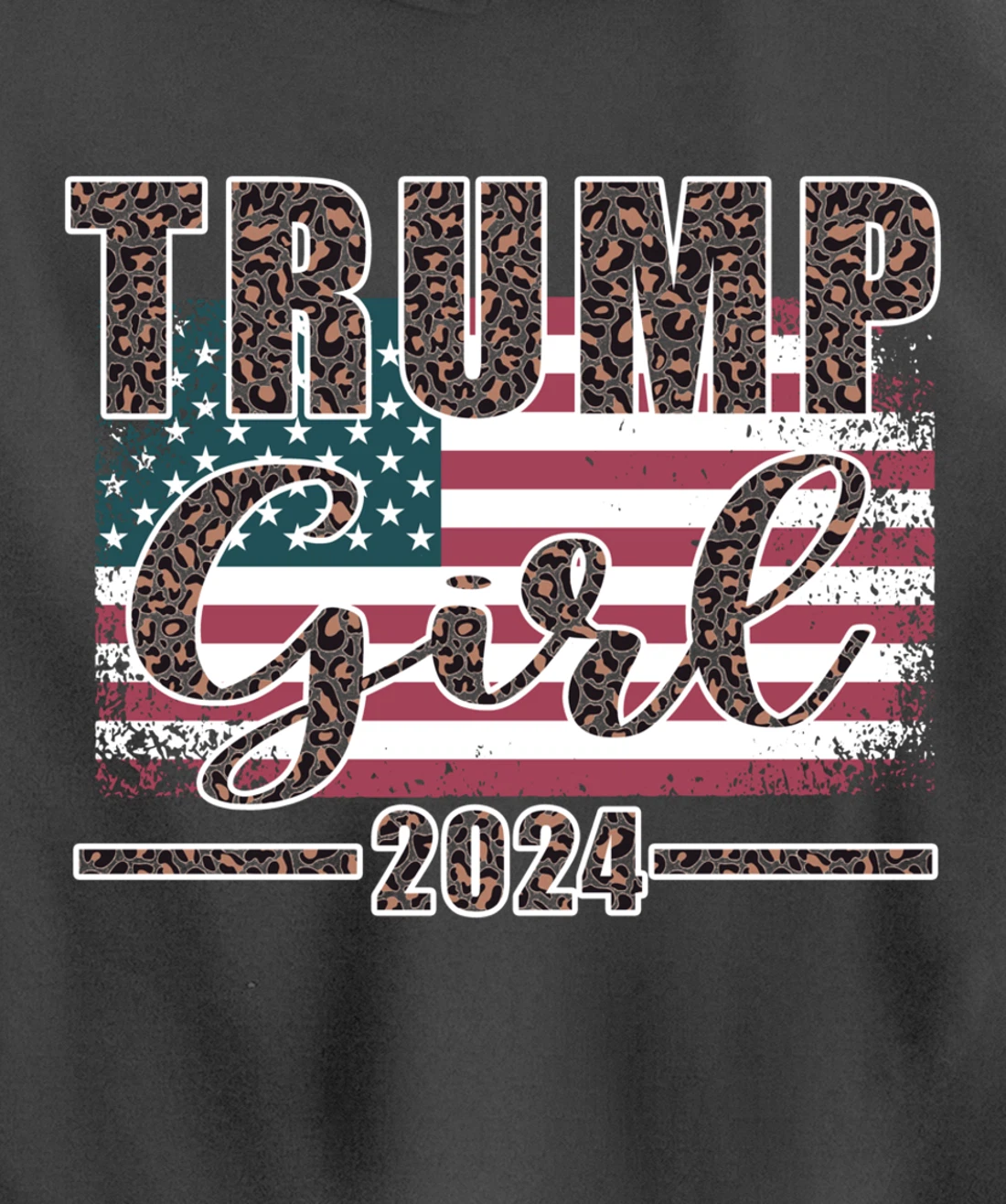 Trump Girl 2024 Pro Trump Supporter for Women Leopard Print Pullover Hoodie