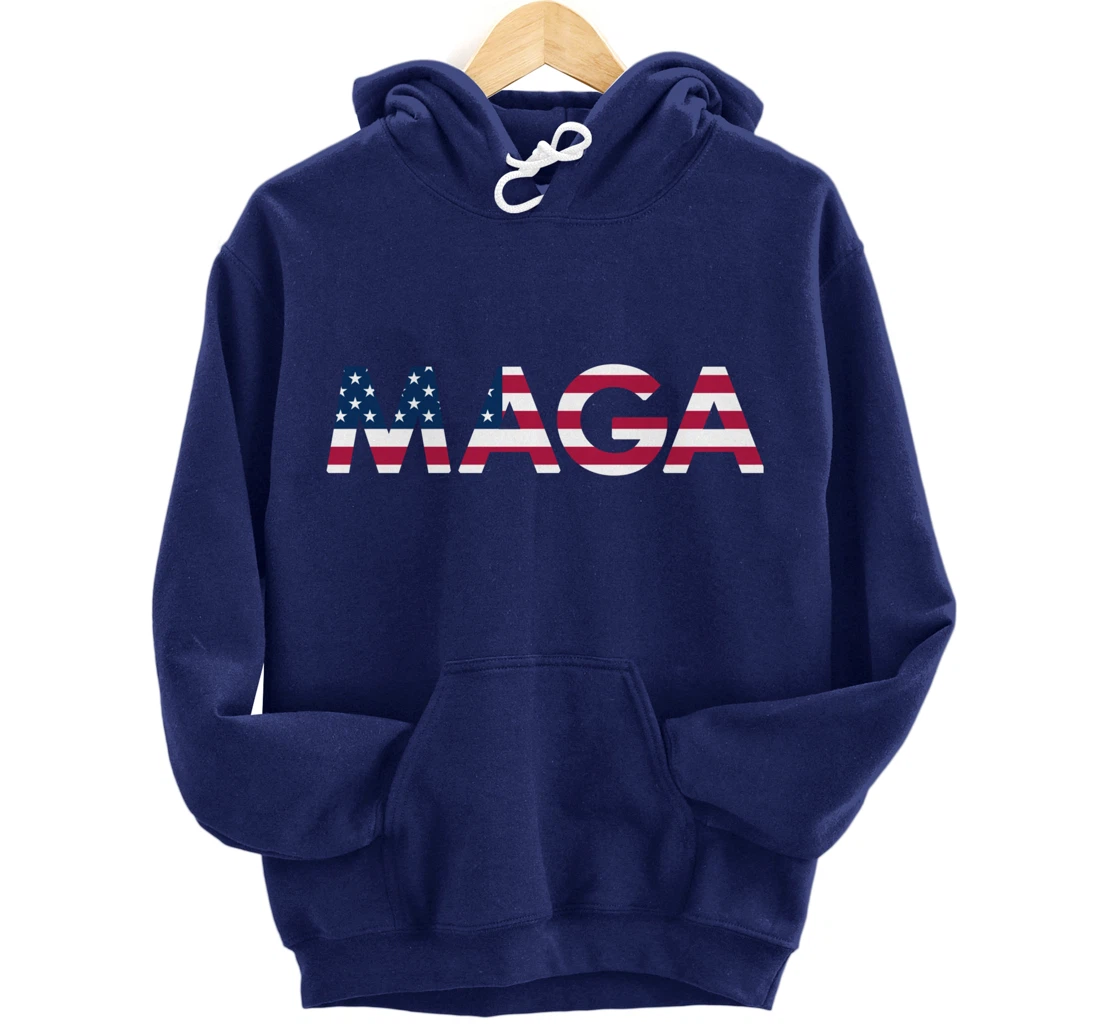 Original Trump MAGA American Flag MAGA America First MAGA Pullover Hoodie