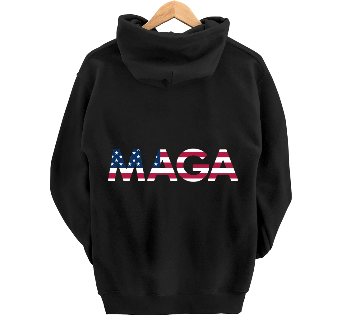 Original Trump MAGA American Flag MAGA America First MAGA Pullover Hoodie