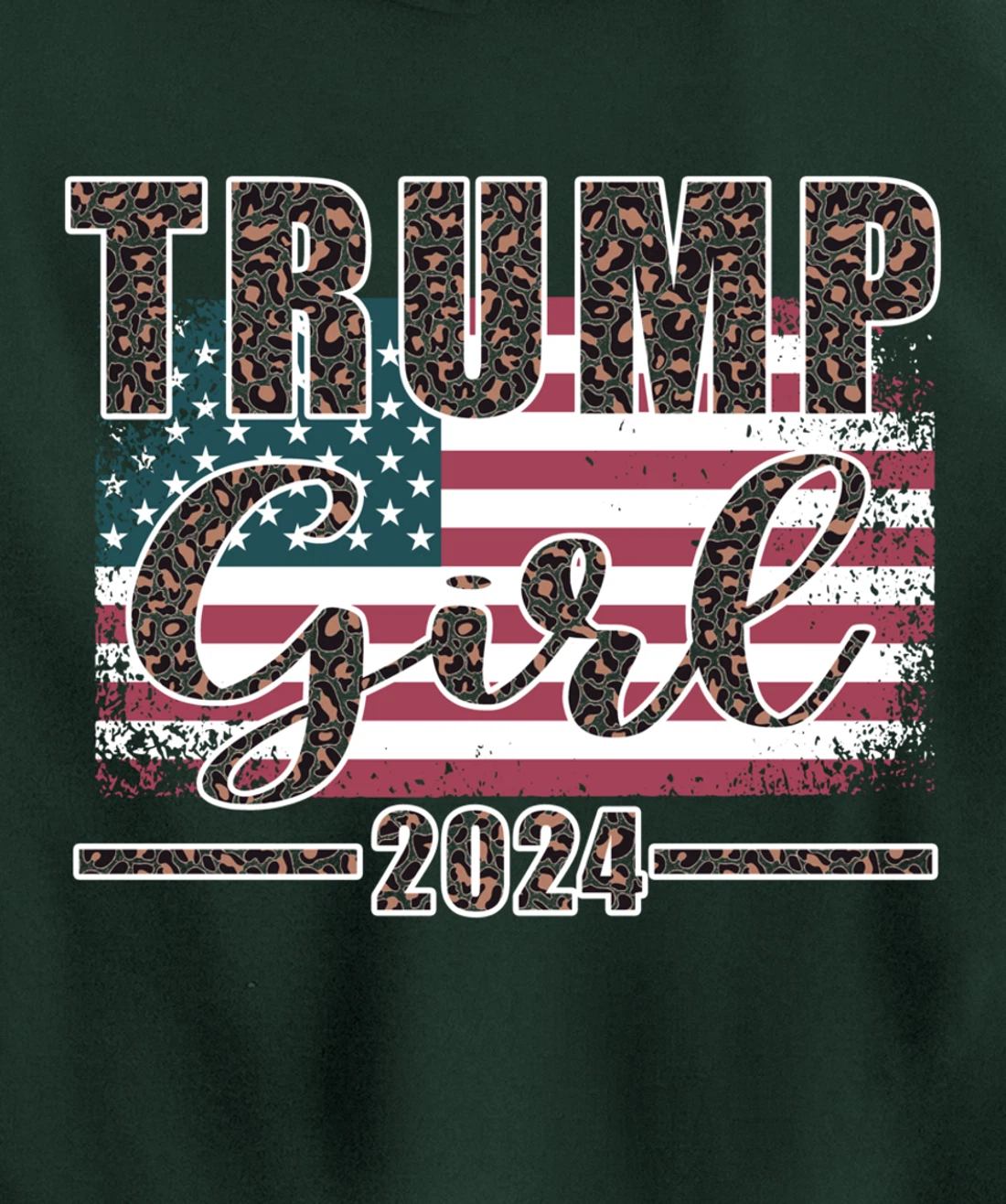 Trump Girl 2024 Pro Trump Supporter for Women Leopard Print Pullover Hoodie
