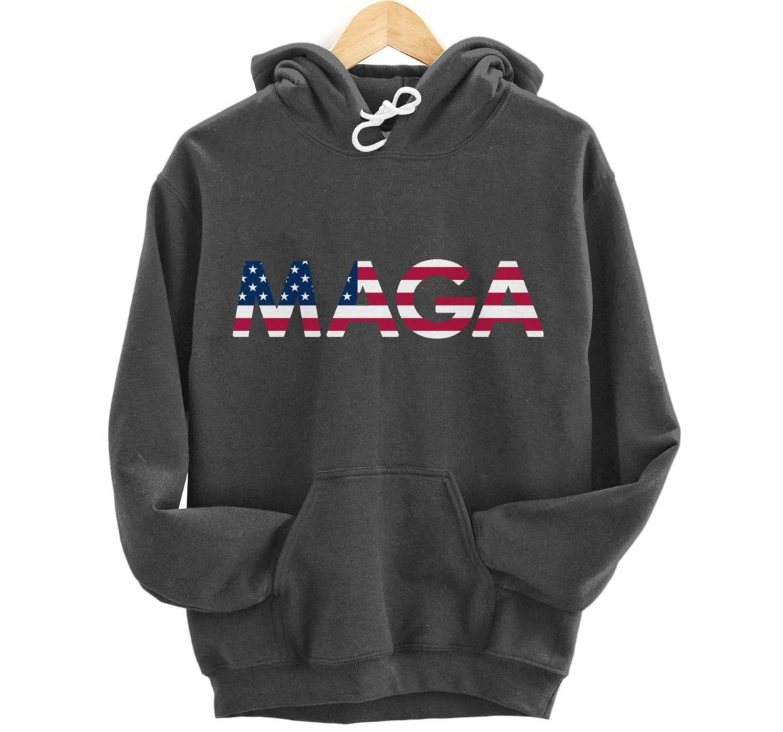Original Trump MAGA American Flag MAGA America First MAGA Pullover Hoodie