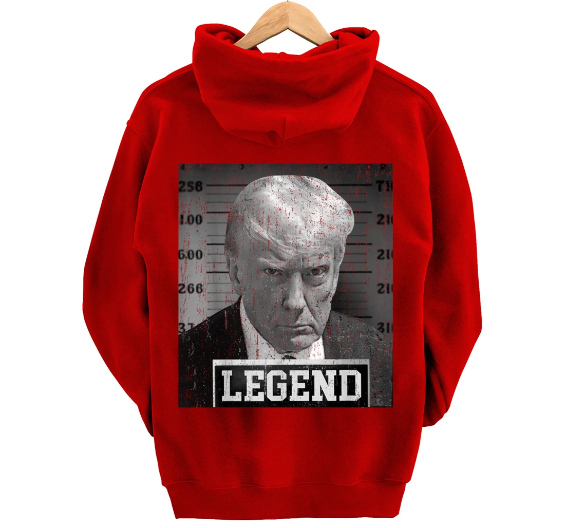 Free Donald Trump mug shot republican president MAGA 2024 Pullover Hoodie