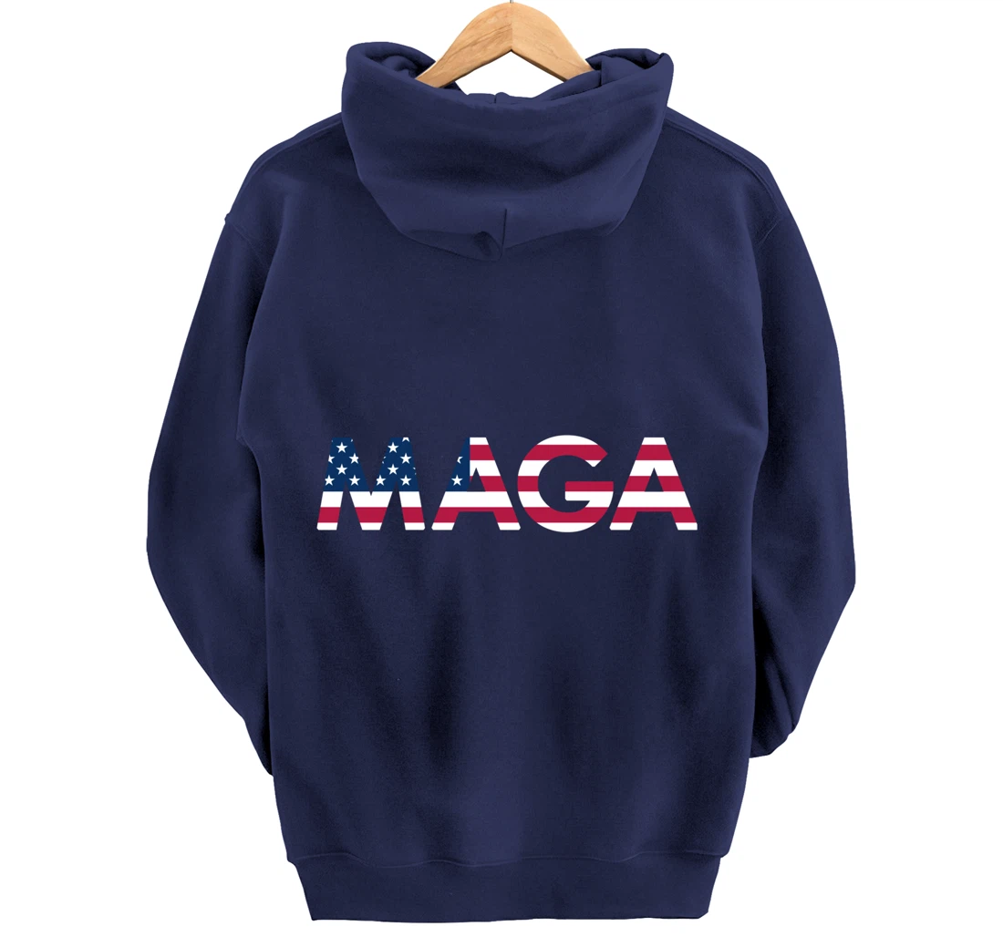 Original Trump MAGA American Flag MAGA America First MAGA Pullover Hoodie