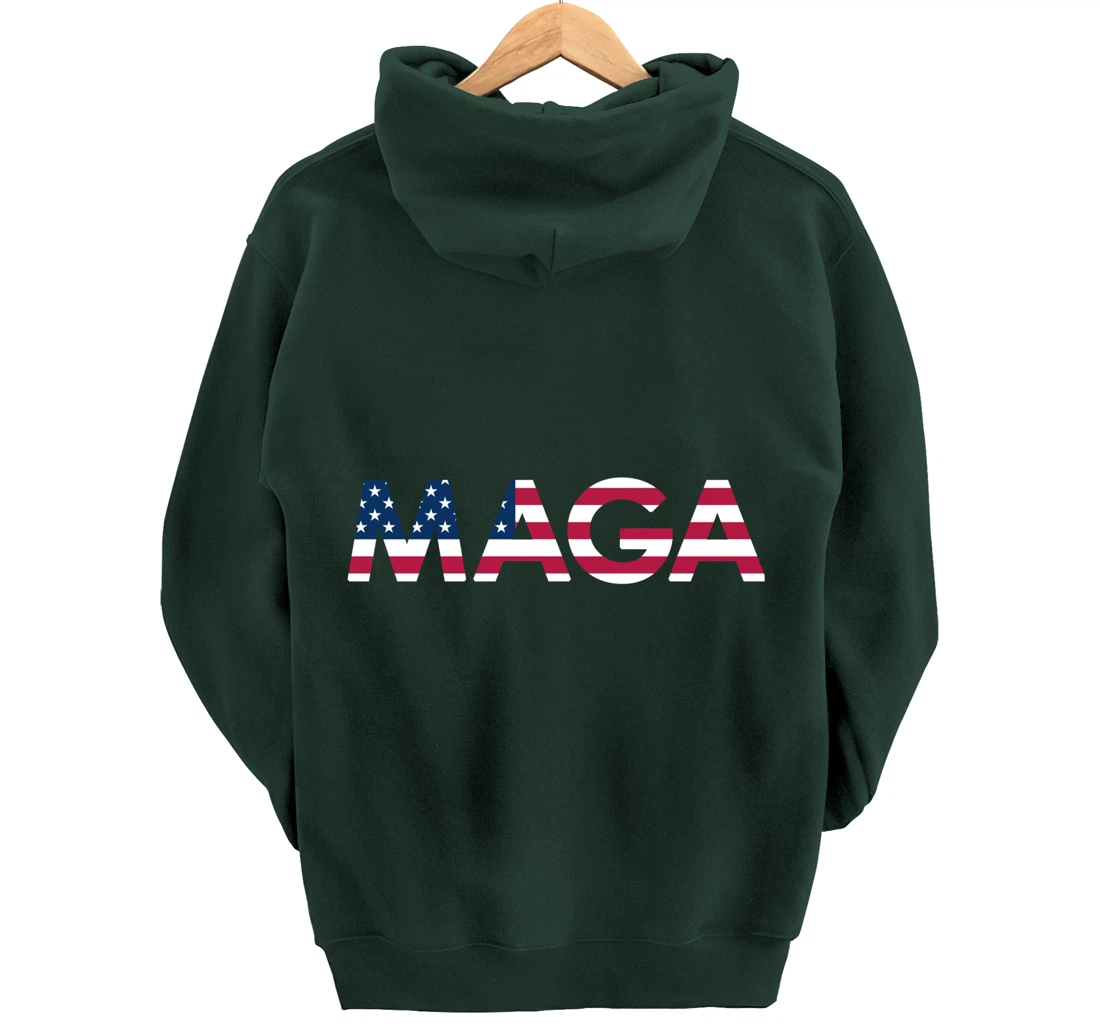 Original Trump MAGA American Flag MAGA America First MAGA Pullover Hoodie