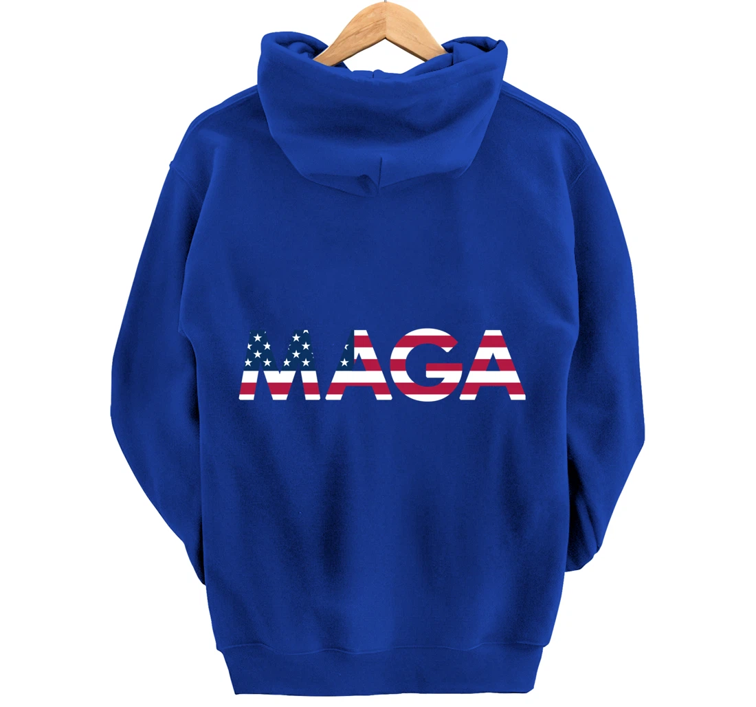 Original Trump MAGA American Flag MAGA America First MAGA Pullover Hoodie