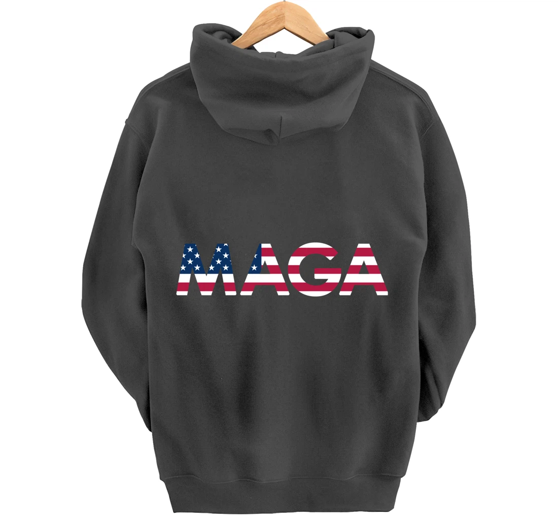 Original Trump MAGA American Flag MAGA America First MAGA Pullover Hoodie