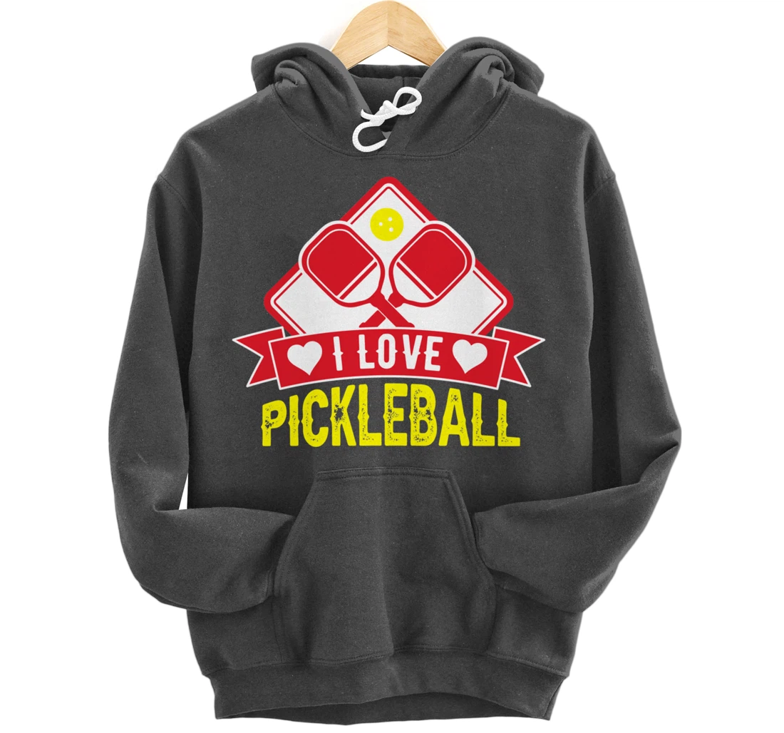 Vintage Retro Pickleball Player Paddleball Lover Dinking Pullover Hoodie
