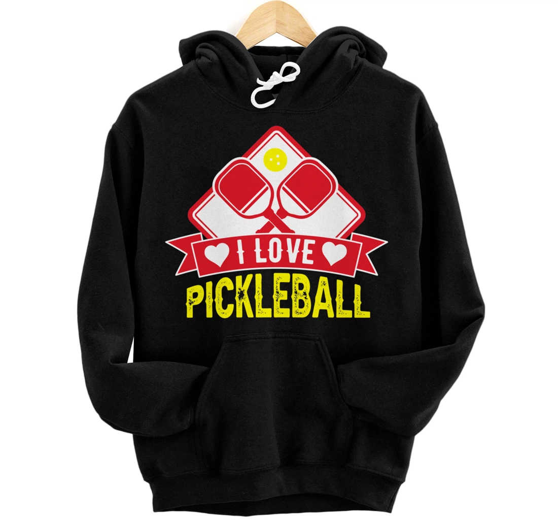 Vintage Retro Pickleball Player Paddleball Lover Dinking Pullover Hoodie