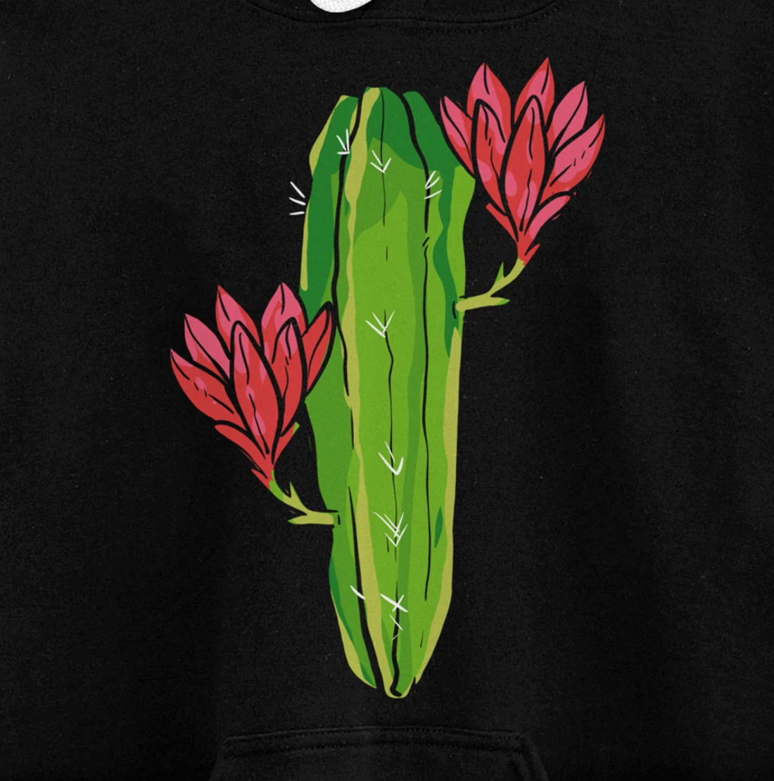 Red Flower Cactus Gardener or Plant Lover Pullover Hoodie