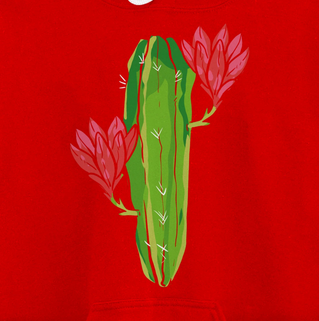 Red Flower Cactus Gardener or Plant Lover Pullover Hoodie