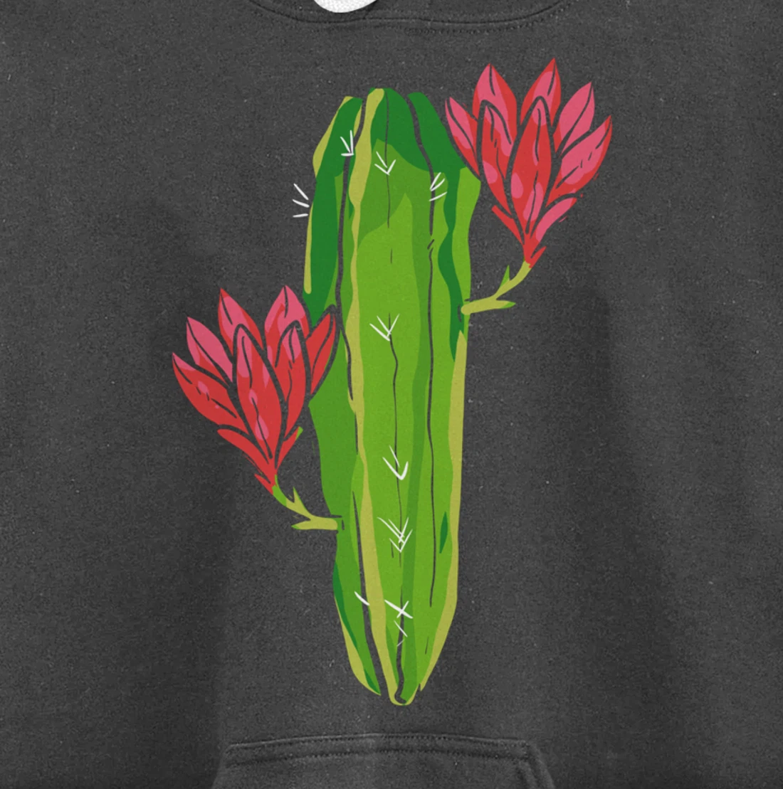 Red Flower Cactus Gardener or Plant Lover Pullover Hoodie