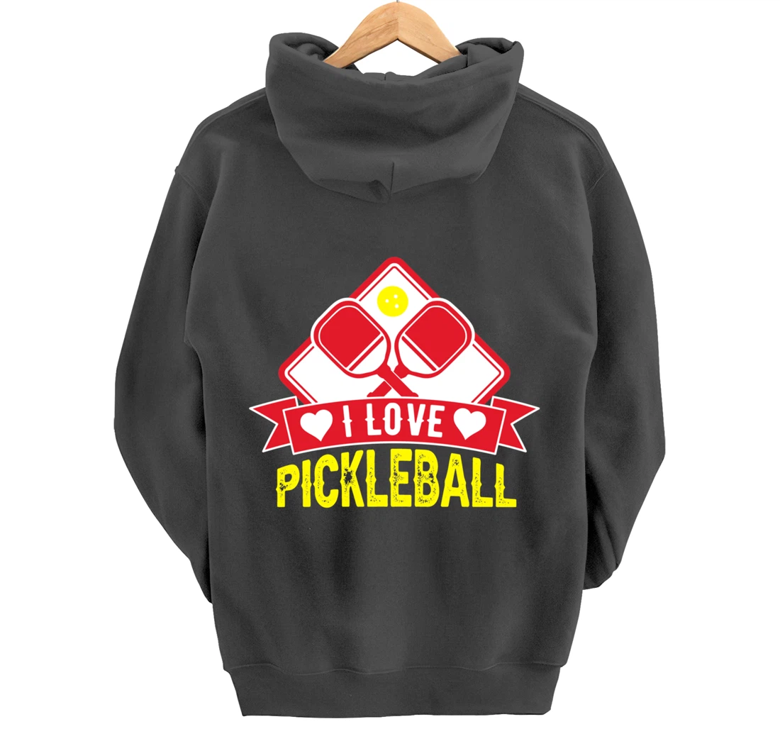 Vintage Retro Pickleball Player Paddleball Lover Dinking Pullover Hoodie