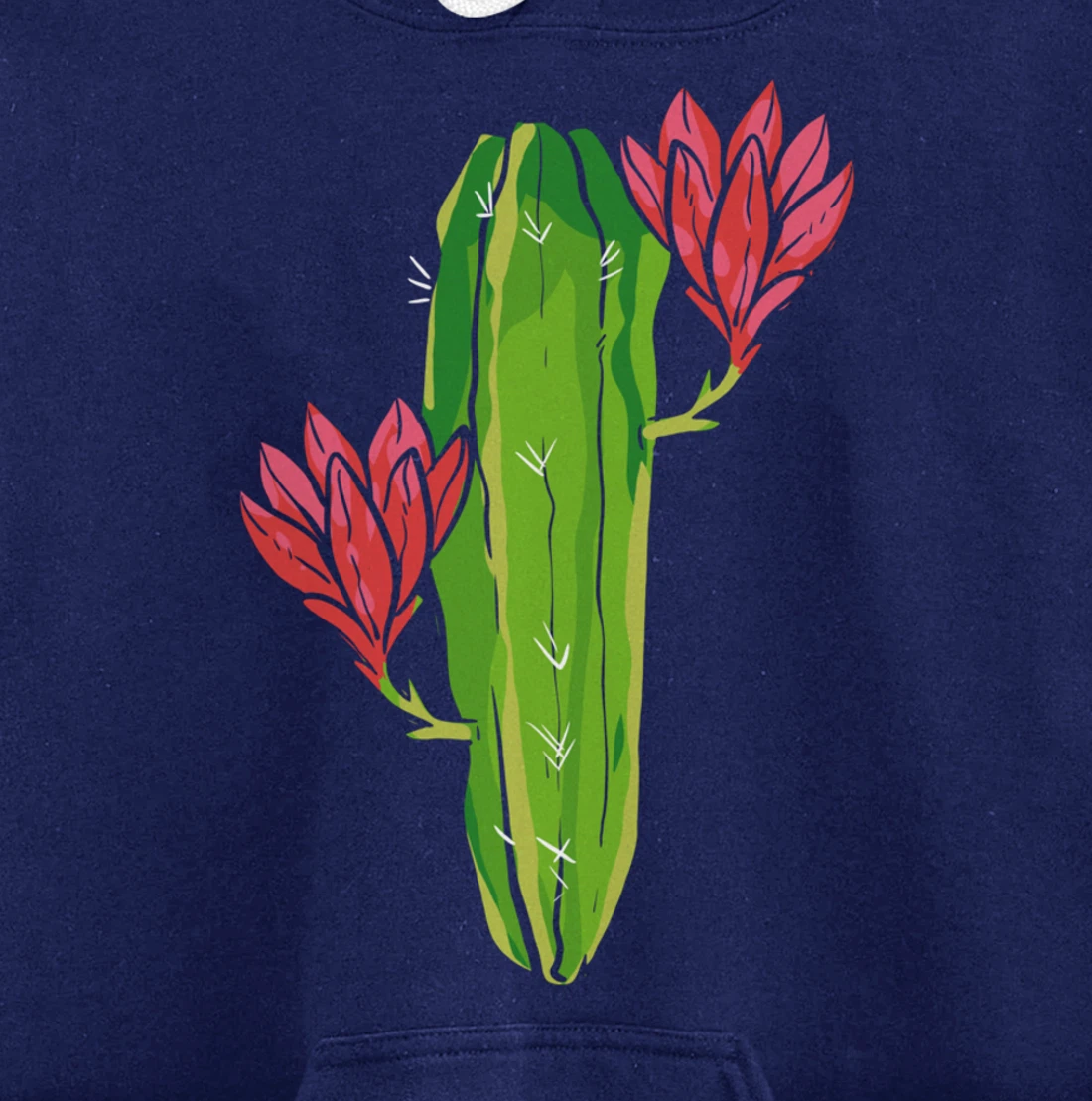Red Flower Cactus Gardener or Plant Lover Pullover Hoodie