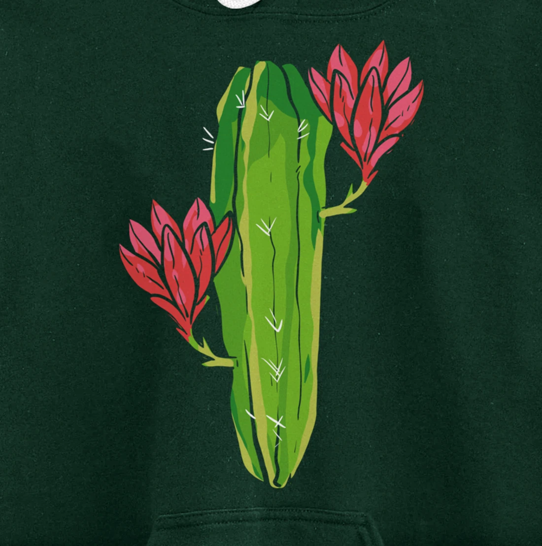 Red Flower Cactus Gardener or Plant Lover Pullover Hoodie