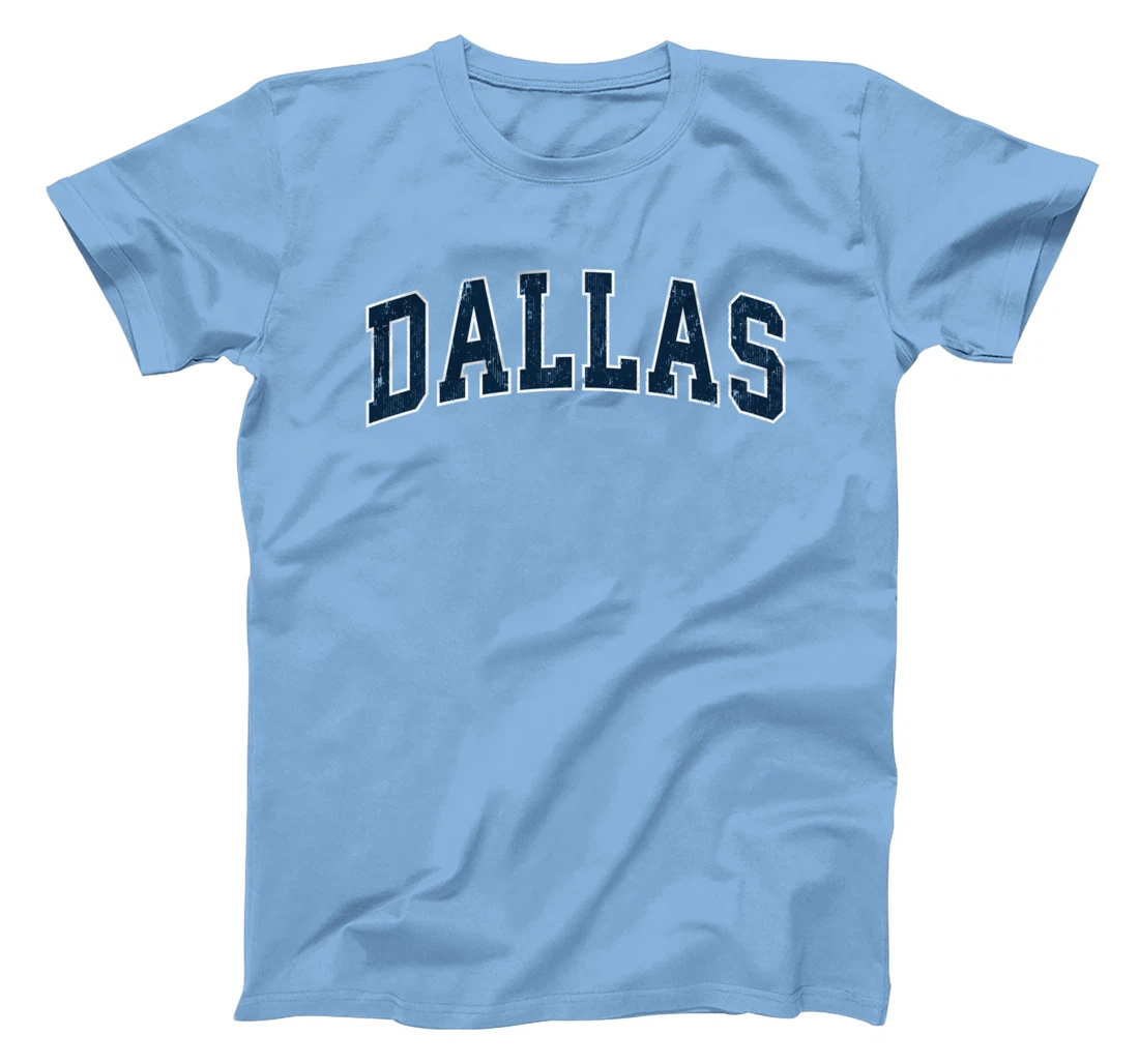 Dallas Texas TX Vintage Varsity Sports Navy Text T-Shirt T-Shirt