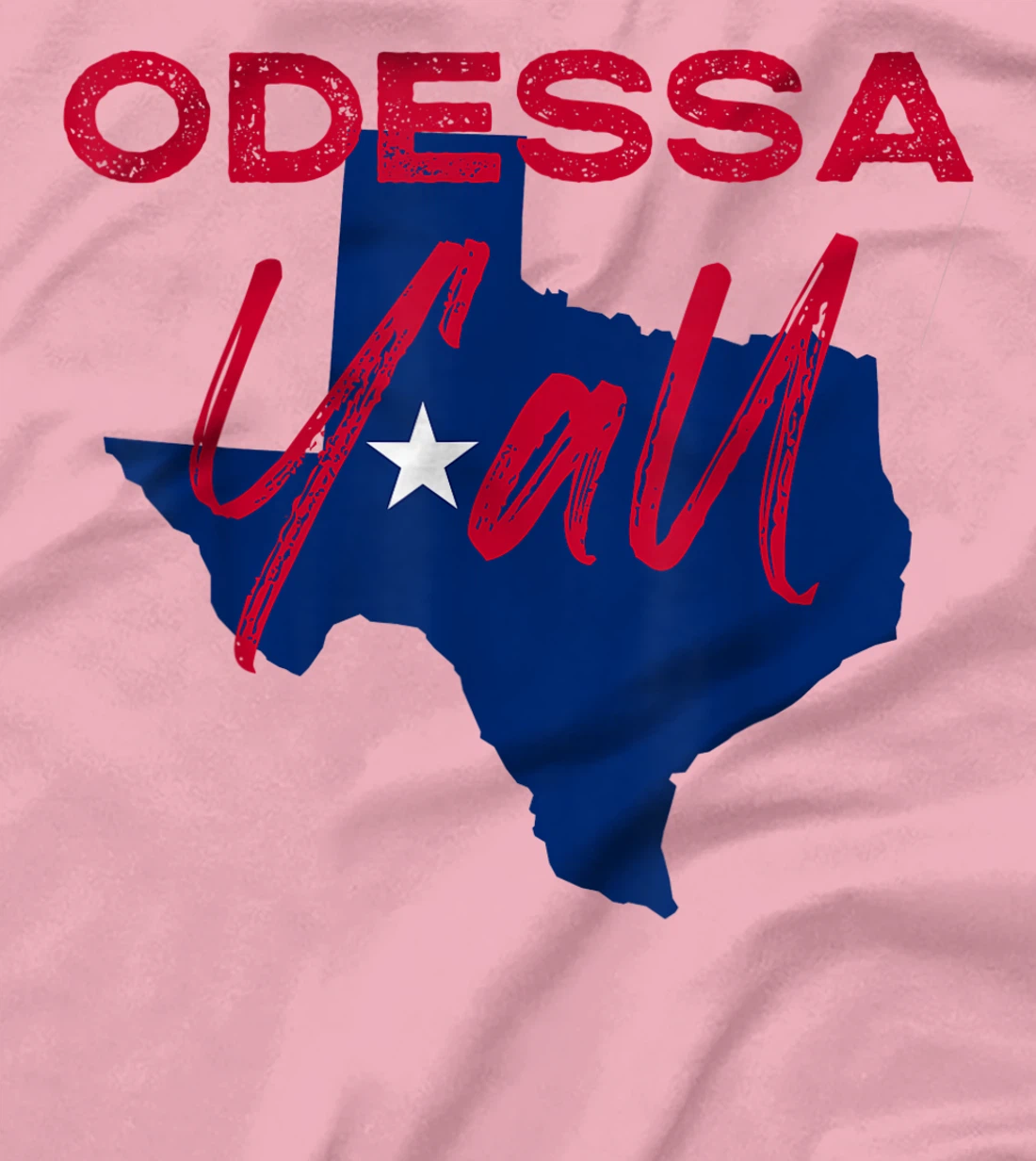 Odessa Texas Y'all TX Pride State Map Cute T-Shirt
